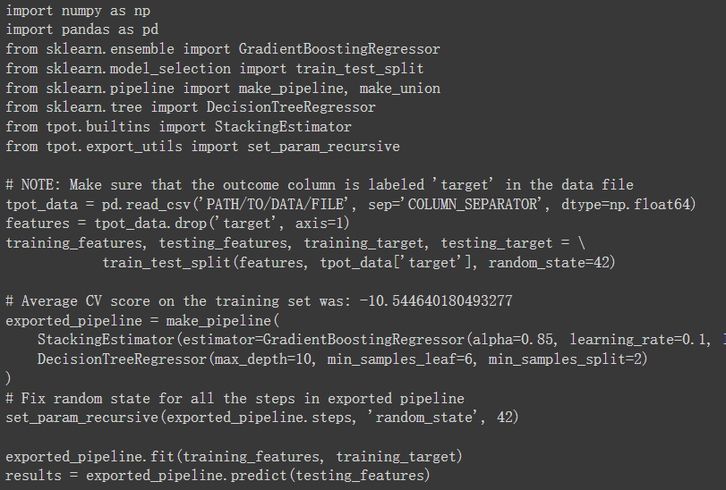 自動化模型選擇與調參神器：TPOT的使用指南（Tree-based Pipeline Optimization Tool）操作畫面