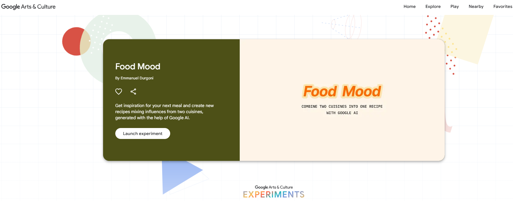 【AI美食新玩法】Food Mood - 利用 Google將兩道菜餚融合成一份食譜！文章封面