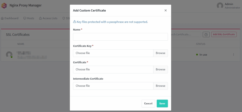Nginx Add SSL Certificate
